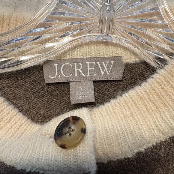 J. Crew Geometric Brown and Cream Cardigan - Picture 12 of 14